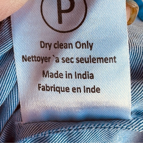 Anthropologie Hemant & Nandita Blue Lianna Embroidered Blouse Size S - Picture 16 of 16